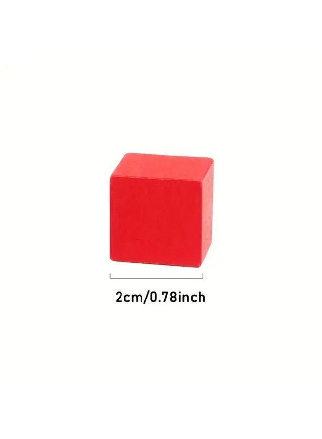 40 Pcs Vibrant Wooden Building Blocks 3D Colorful Square Cubes Math Geometry Puzzle - Image 3